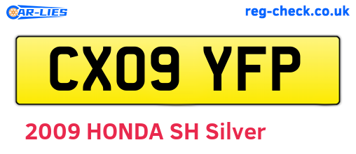 CX09YFP are the vehicle registration plates.