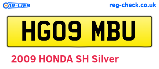 HG09MBU are the vehicle registration plates.