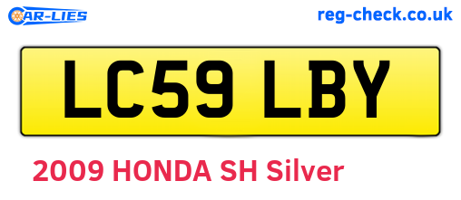 LC59LBY are the vehicle registration plates.