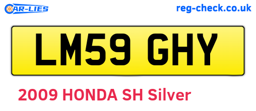 LM59GHY are the vehicle registration plates.