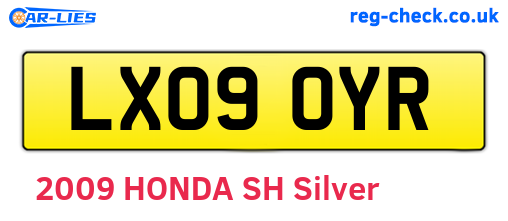 LX09OYR are the vehicle registration plates.