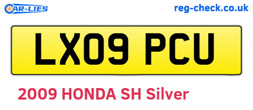 LX09PCU are the vehicle registration plates.