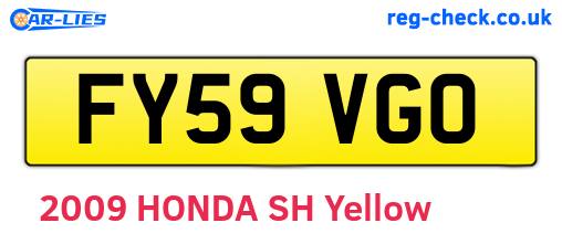 FY59VGO are the vehicle registration plates.