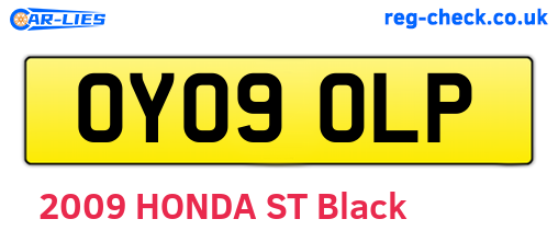 OY09OLP are the vehicle registration plates.