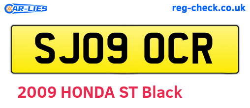 SJ09OCR are the vehicle registration plates.
