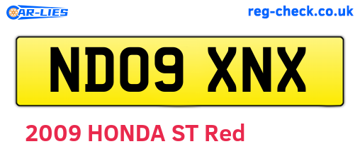 ND09XNX are the vehicle registration plates.