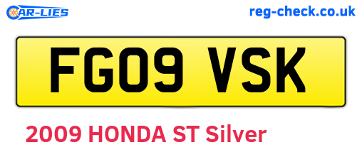 FG09VSK are the vehicle registration plates.