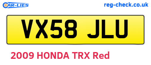 VX58JLU are the vehicle registration plates.