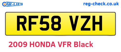 RF58VZH are the vehicle registration plates.