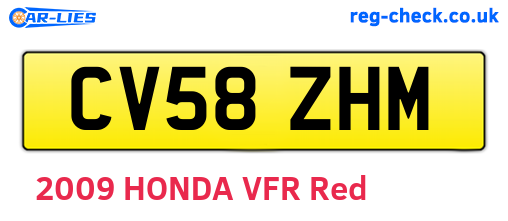 CV58ZHM are the vehicle registration plates.