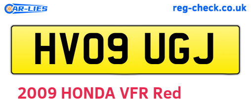 HV09UGJ are the vehicle registration plates.