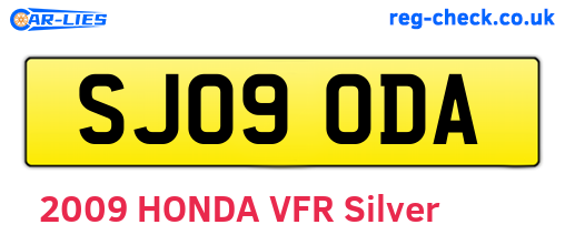 SJ09ODA are the vehicle registration plates.