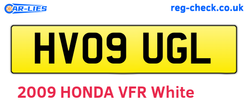 HV09UGL are the vehicle registration plates.