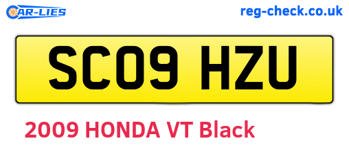 SC09HZU are the vehicle registration plates.