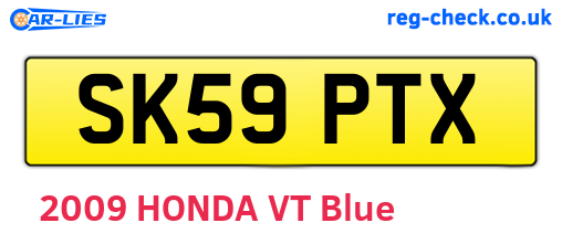 SK59PTX are the vehicle registration plates.