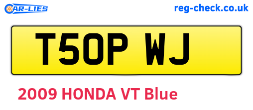T50PWJ are the vehicle registration plates.