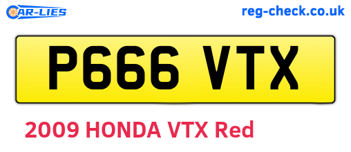 P666VTX are the vehicle registration plates.
