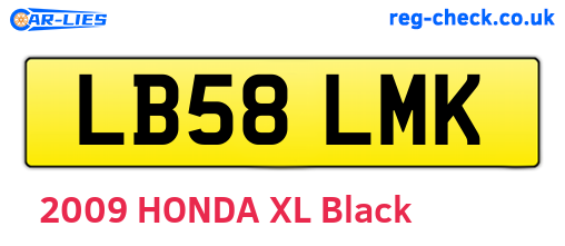 LB58LMK are the vehicle registration plates.