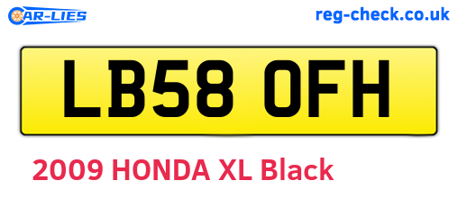 LB58OFH are the vehicle registration plates.