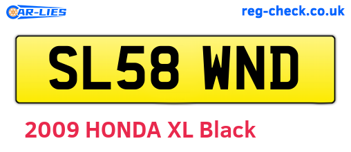 SL58WND are the vehicle registration plates.