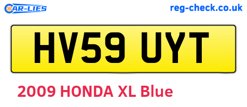 HV59UYT are the vehicle registration plates.