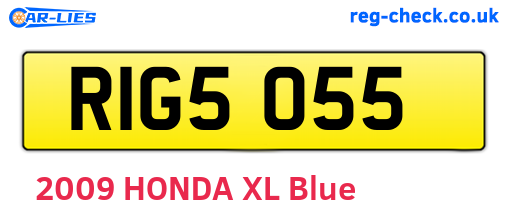 RIG5055 are the vehicle registration plates.