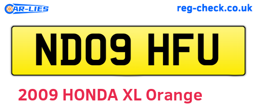 ND09HFU are the vehicle registration plates.