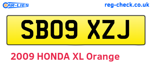 SB09XZJ are the vehicle registration plates.
