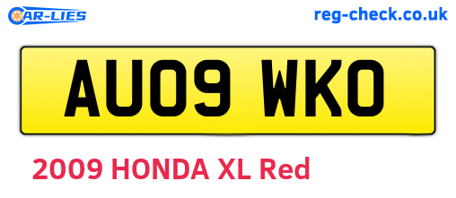 AU09WKO are the vehicle registration plates.