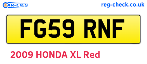 FG59RNF are the vehicle registration plates.