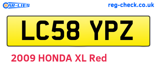 LC58YPZ are the vehicle registration plates.