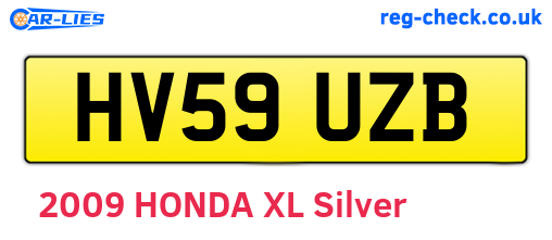 HV59UZB are the vehicle registration plates.