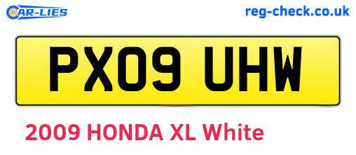 PX09UHW are the vehicle registration plates.