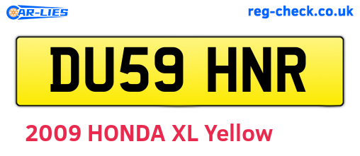 DU59HNR are the vehicle registration plates.