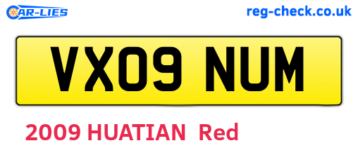 VX09NUM are the vehicle registration plates.