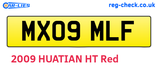MX09MLF are the vehicle registration plates.
