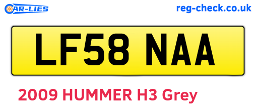 LF58NAA are the vehicle registration plates.