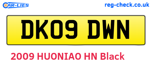 DK09DWN are the vehicle registration plates.