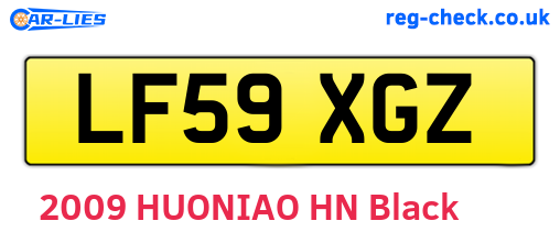LF59XGZ are the vehicle registration plates.