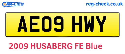 AE09HWY are the vehicle registration plates.
