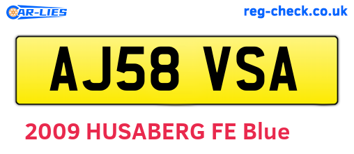 AJ58VSA are the vehicle registration plates.