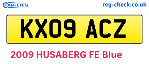 KX09ACZ are the vehicle registration plates.