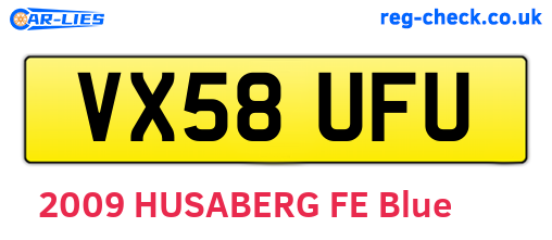 VX58UFU are the vehicle registration plates.
