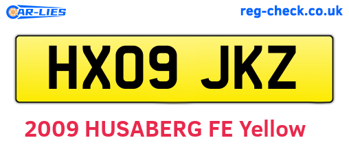 HX09JKZ are the vehicle registration plates.