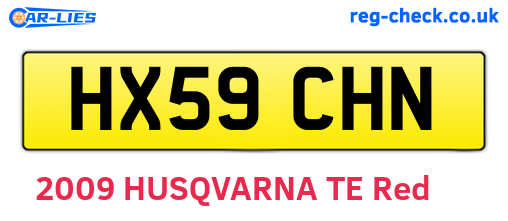 HX59CHN are the vehicle registration plates.
