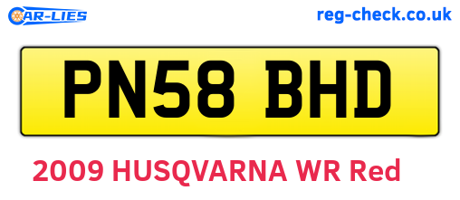 PN58BHD are the vehicle registration plates.