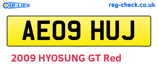 AE09HUJ are the vehicle registration plates.