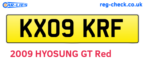 KX09KRF are the vehicle registration plates.