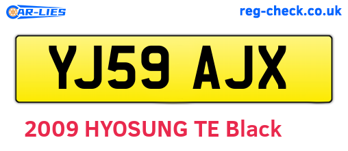 YJ59AJX are the vehicle registration plates.