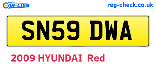 SN59DWA are the vehicle registration plates.